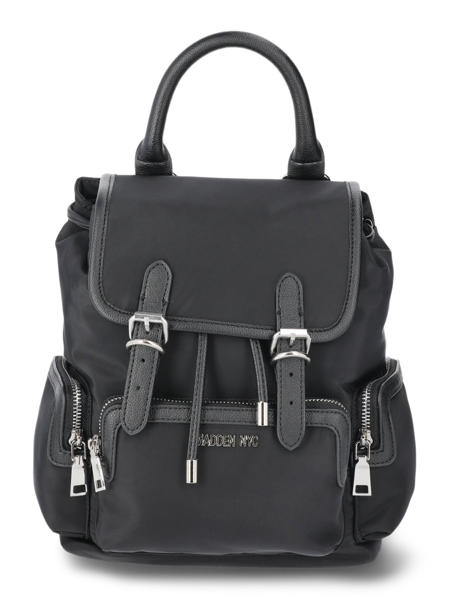Madden NYC Women's Buckle Flap Backpack Black - Walmart.com