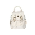 thumbnail interactive-video image 1 of Madden NYC Women's Buckle Flap Backpack, Cream, 1 of 6