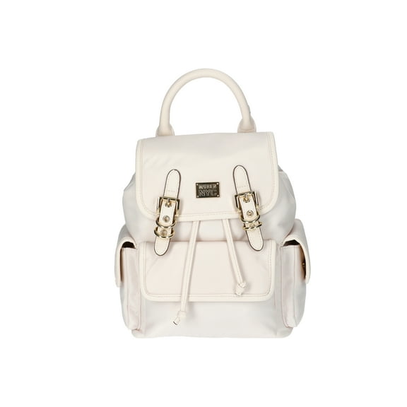 Madden NYC Women's Buckle Flap Backpack, Cream