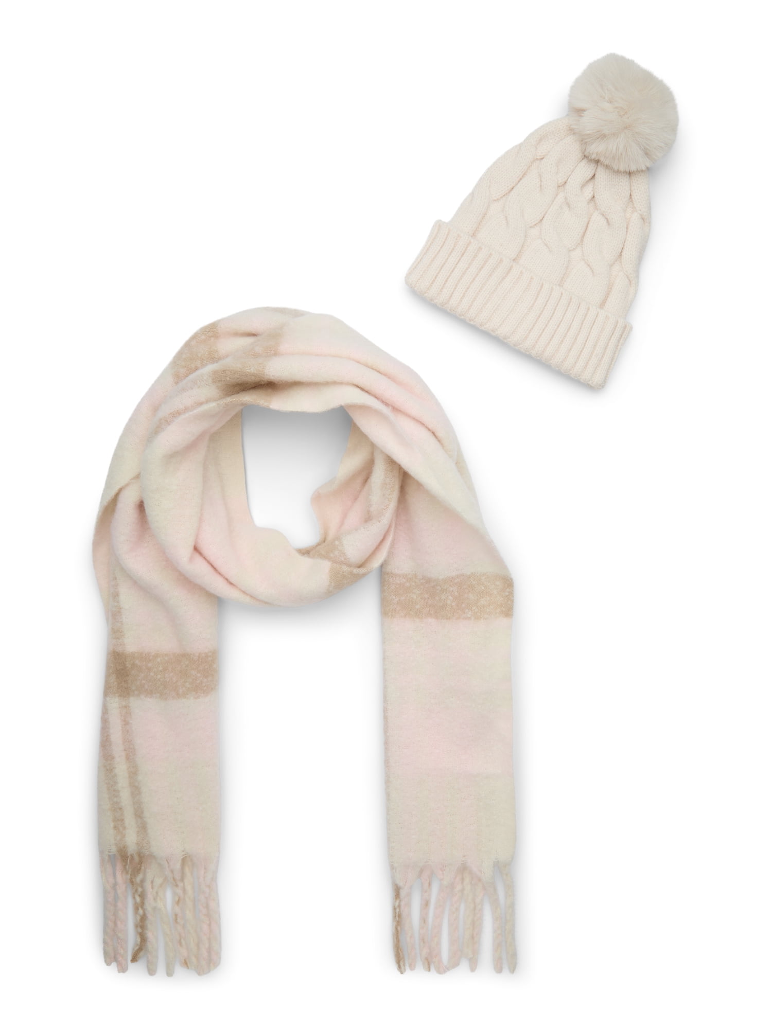 MNYC Beanie and Scarf Set Blush