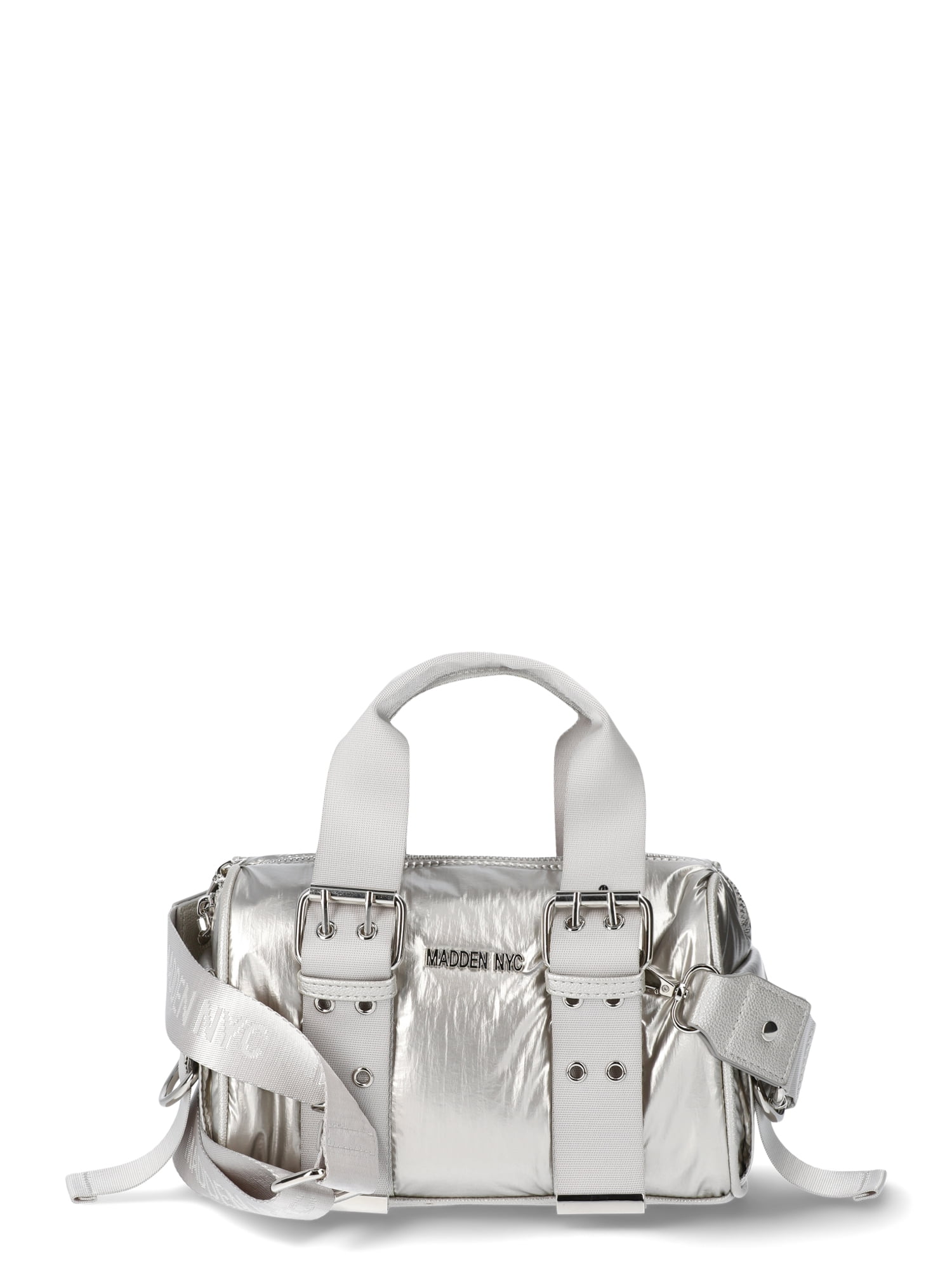 Madden NYC Women's Cargo Barrel Bag, Silver - Walmart Business
