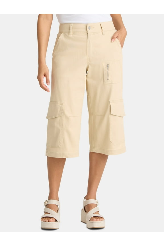Women's Cargo Slouchy Capri Jeans, Sizes XXS-XXL