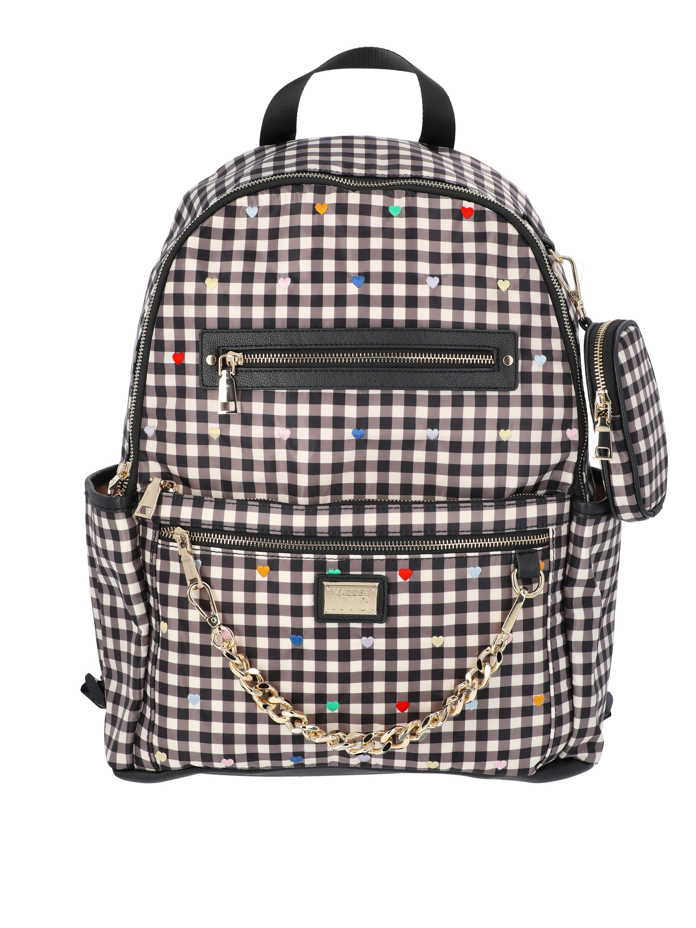 New Madden Girl Black Checker Gingham Cherry Backpack and Pouch I am OBSESSED with this madden girl cherry mini backpack  main image 2