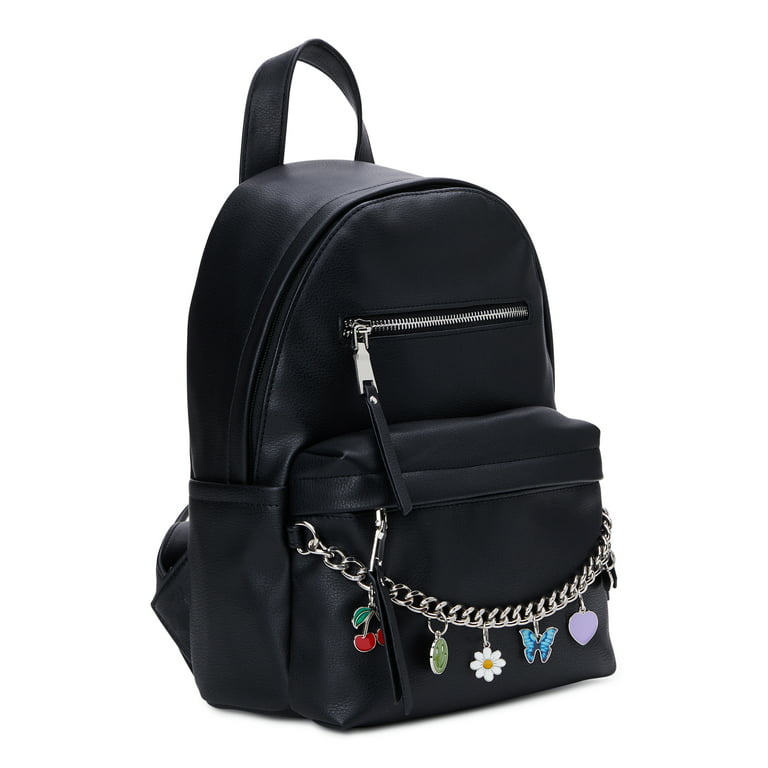 Madden NYC Women's Charm Pouch Mini Backpack Black 