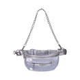 thumbnail image 1 of Madden NYC Women’s Clear Convertible Fanny Pack with Rhinestone Pouch, Metallic Silver-Tone, 1 of 5