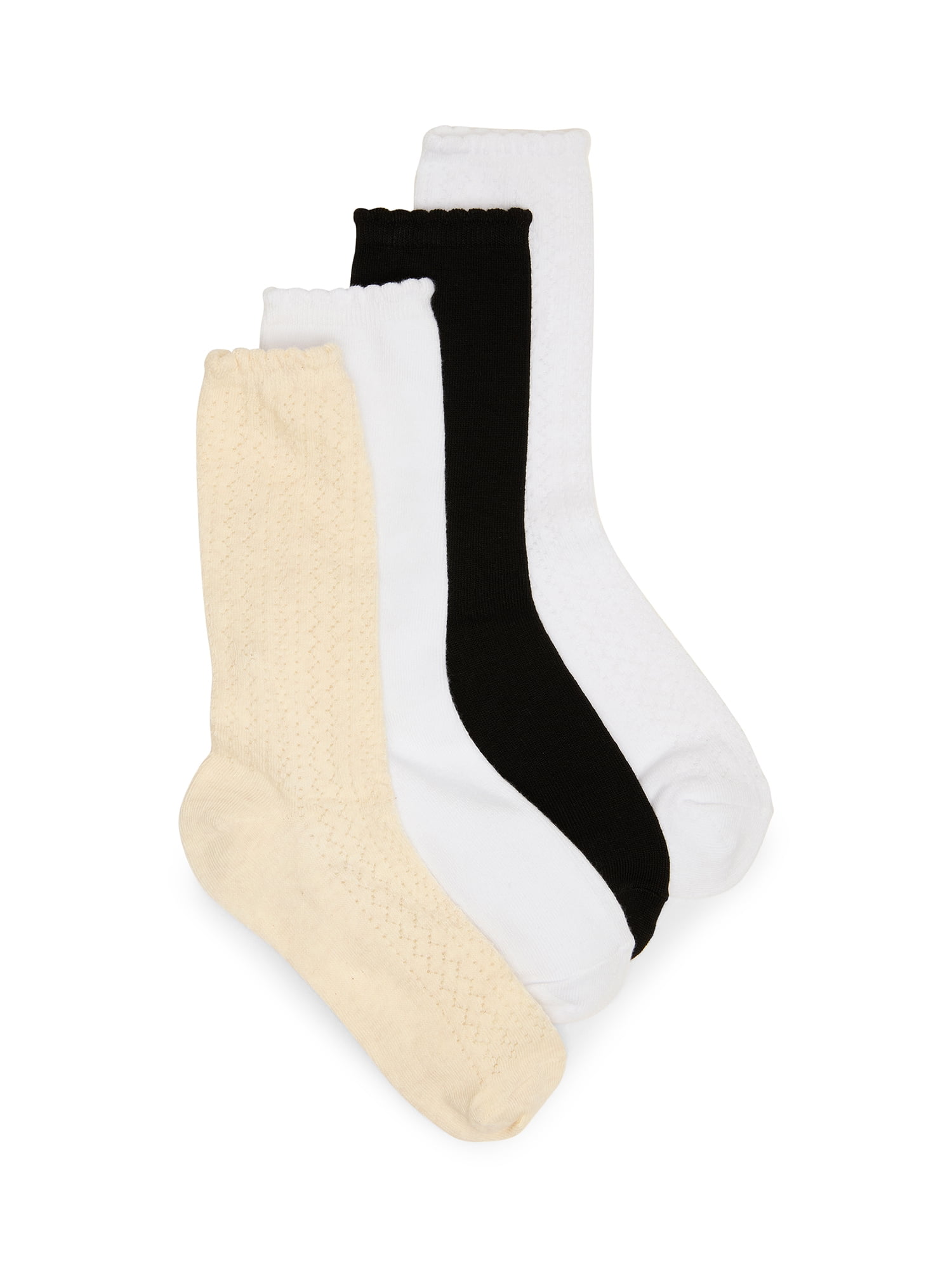 Madden NYC Women's Crew Socks, 4-Pack, Fits Shoe Size 5-10