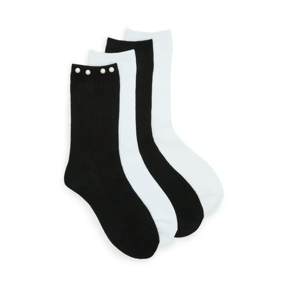 Madden NYC Women's Crew Socks, 4-Pack, Fits Shoe Size 5-10
