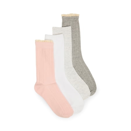 Madden NYC Women's Crew Socks, 4-Pack, Fits Shoe Size 5-10