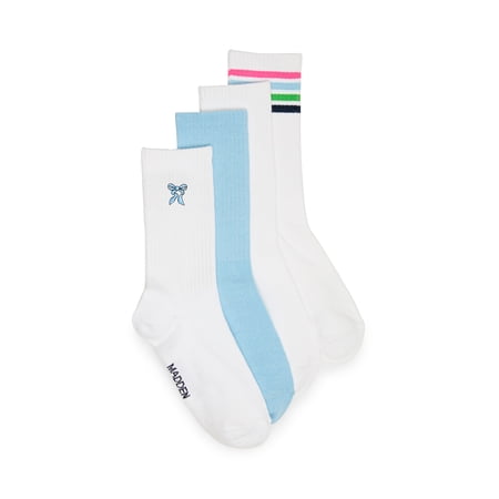 Madden NYC Women's Crew Socks, 4-Pack, Fits Shoe Size 5-10