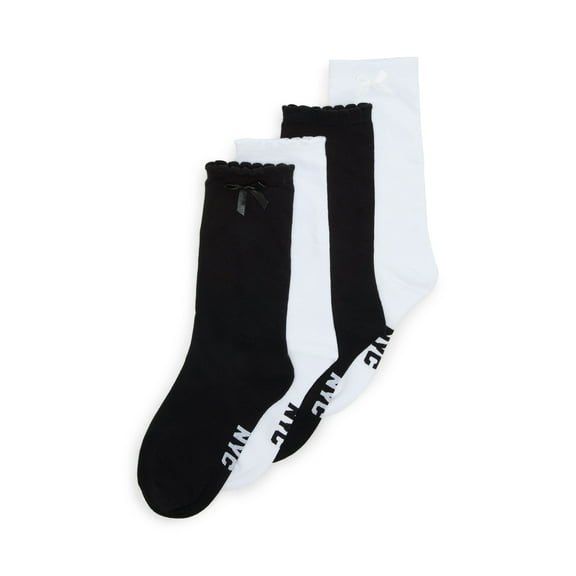 Madden NYC Women's Crew Socks, 4-Pack, Fits Shoe Size 5-10