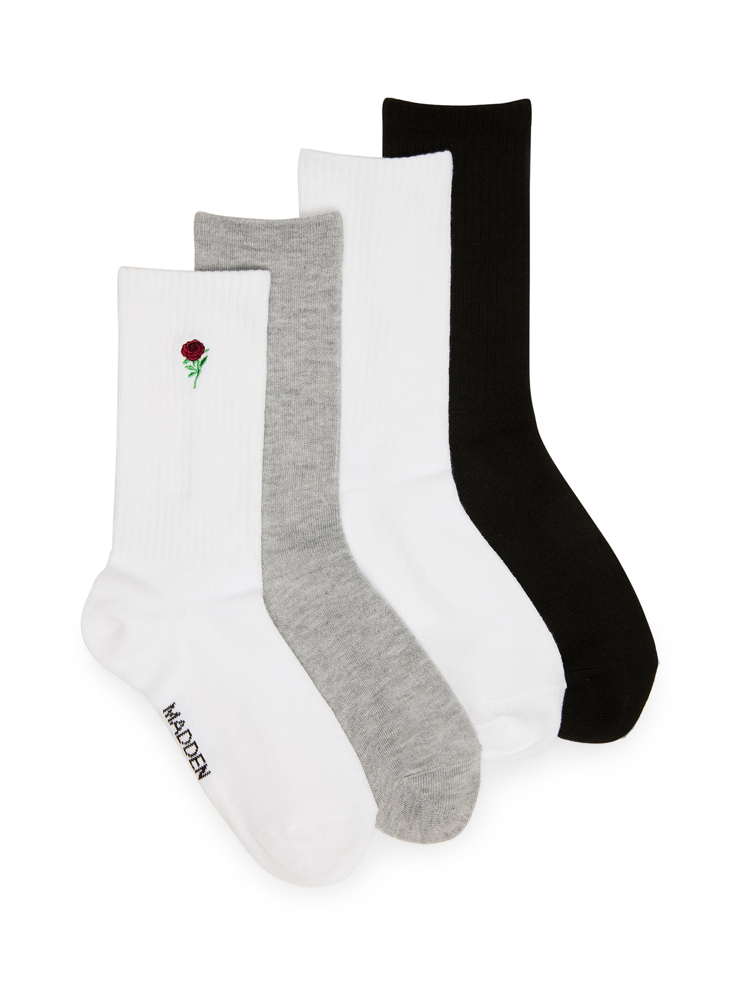 Women's Crew Socks, 4-Pack, Fits Shoe Size 5-10