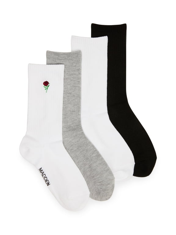 Women's Crew Socks, 4-Pack, Fits Shoe Size 5-10