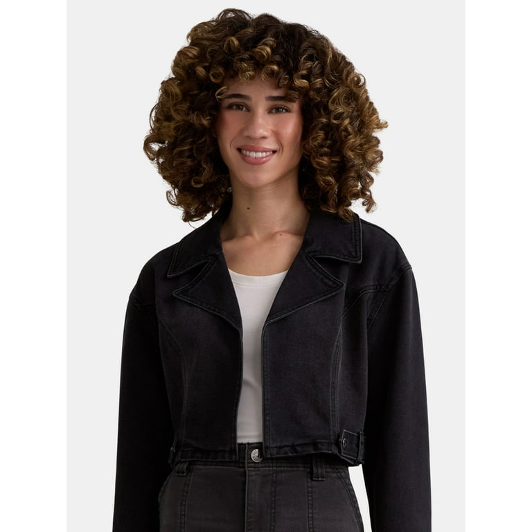 ジャケット・アウター NO MASS PROD Cropped Moto denim jacket ジャケット・アウター NO MASS PROD Cropped Moto denim jacket