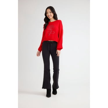 Madden NYC Women's Cropped Sweater, Midweight, Sizes XXS-XXL
