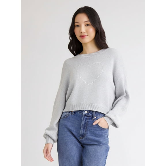 Madden NYC Women's Cropped Sweater, Midweight, Sizes XXS-XXL