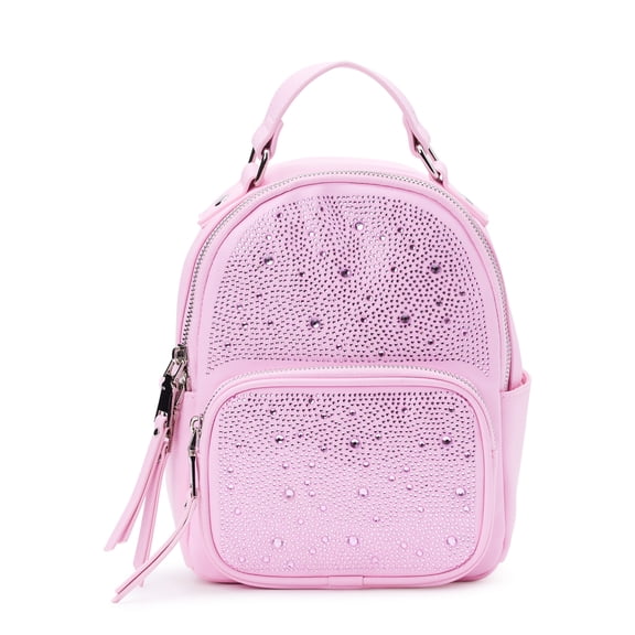 Madden NYC Women's Crystal Micro Dome Backpack, Light Pink