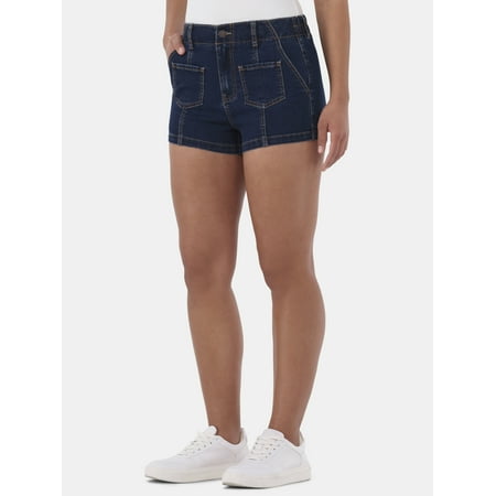 Madden NYC Women’s Denim Utility Shorts, 2.75” Inseam, Sizes XS-XXL