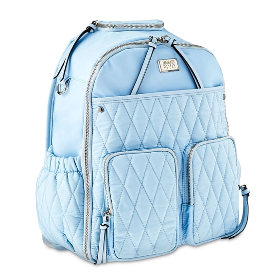 Madden NYC Women's Diaper Backpack Quilted Light Blue