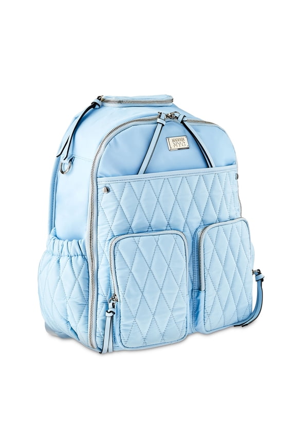 Women's Diaper Backpack Quilted Light Blue