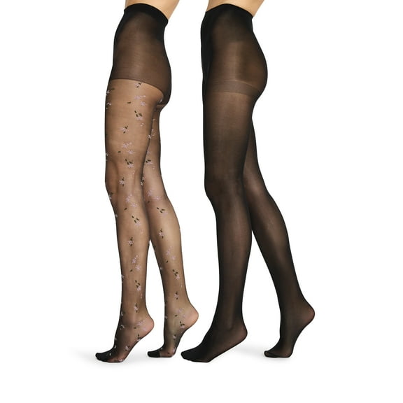 Madden NYC Women’s Ditsy Floral Jacquard Tight, 2-Pack, Sizes S-XL