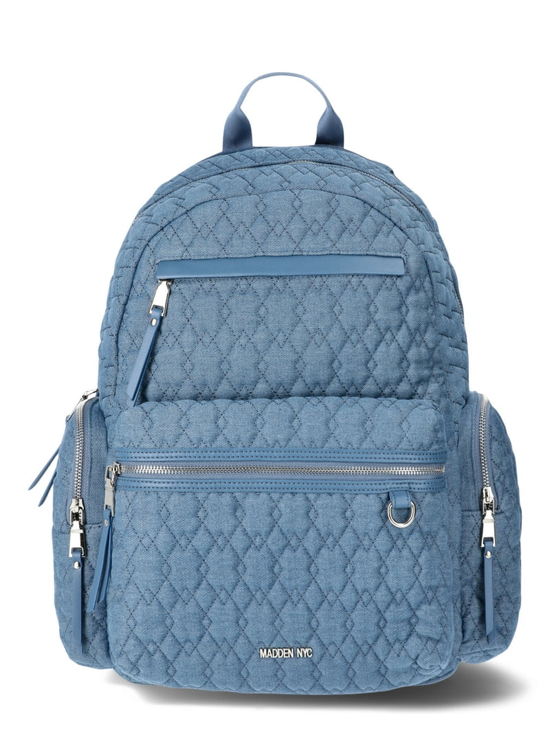 Madden NYC Backpack Purse Denim Look Convertible‎ Strap Black Grey Madden NYC Womens Multi Pocket Convertible Backpack Oman | Ubuy main image 4