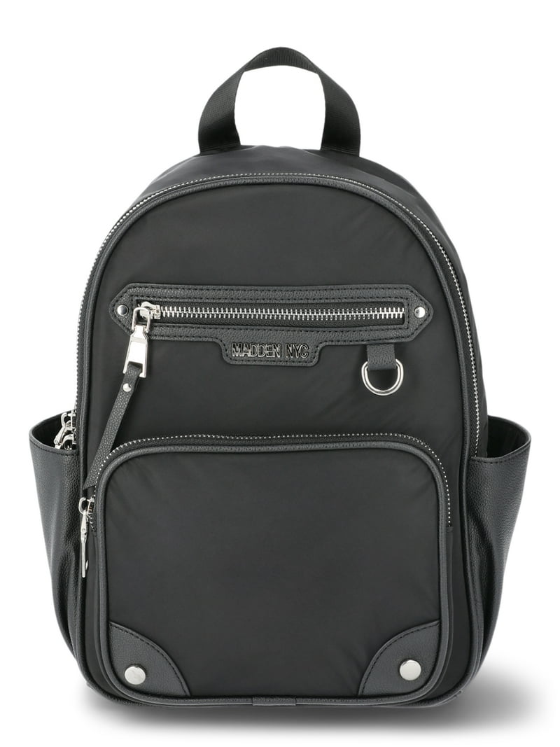 BNWT Steve Madden  Backpack with CC holder,  front pocket and adjustable straps Steve MADDEN Mini Quilted Backpack Purse SM Logos Straps  main image 2