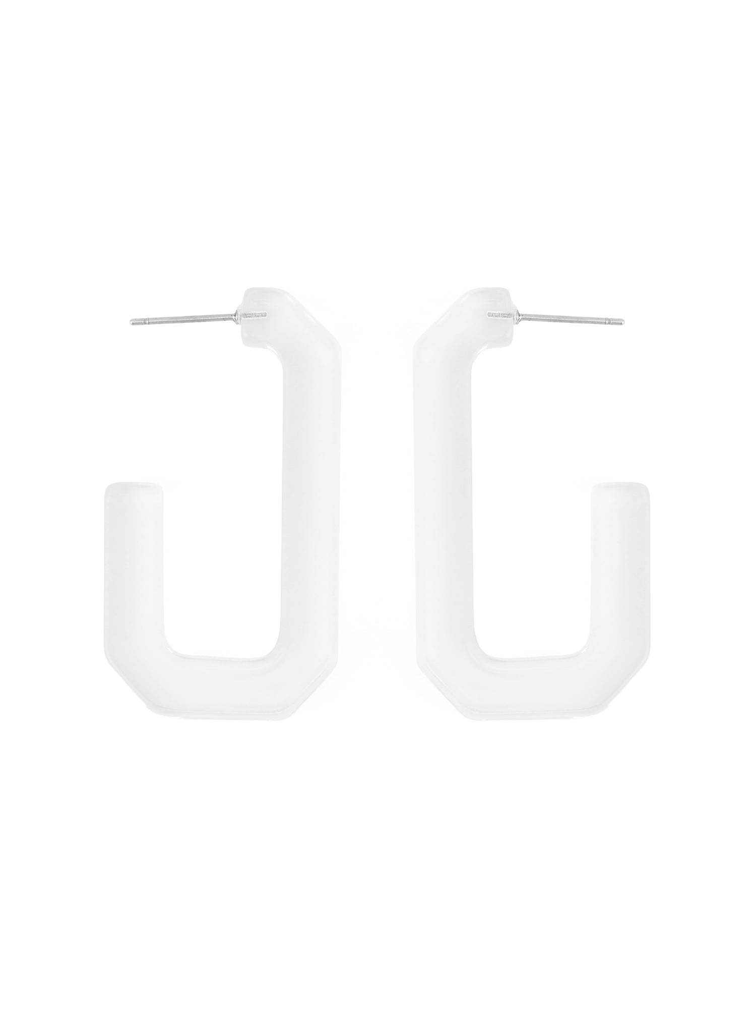 Madden NYC Women's Fashion Clear Resin Hoop Earrings