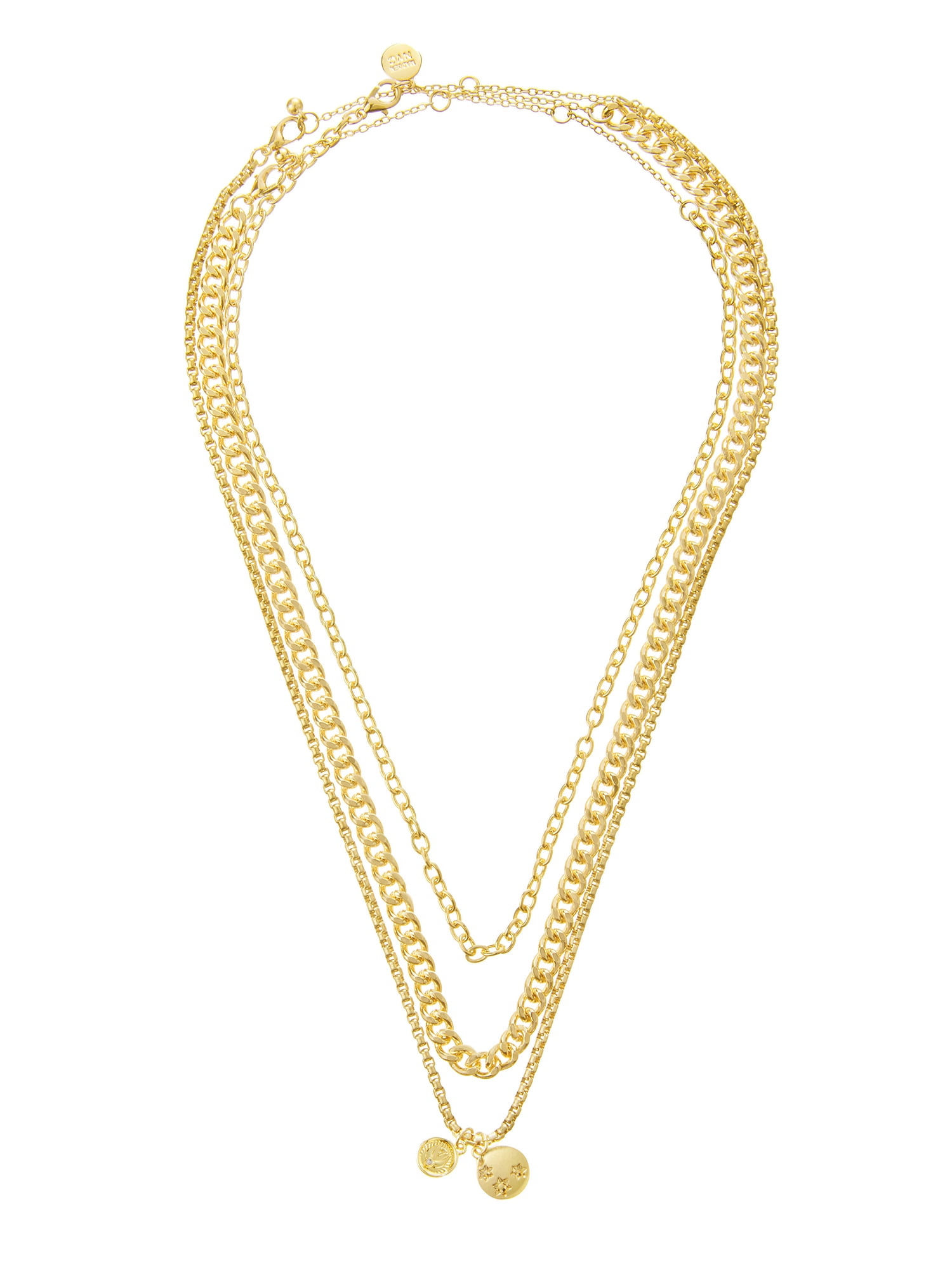 Madden NYC Women's Fashion Gold-Tone Coin Charm Pendant Necklace 3-Piece Set