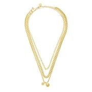 MADDEN NYC Women's Fashion Gold-Tone Coin Charm Pendant Necklace 3-Piece Set