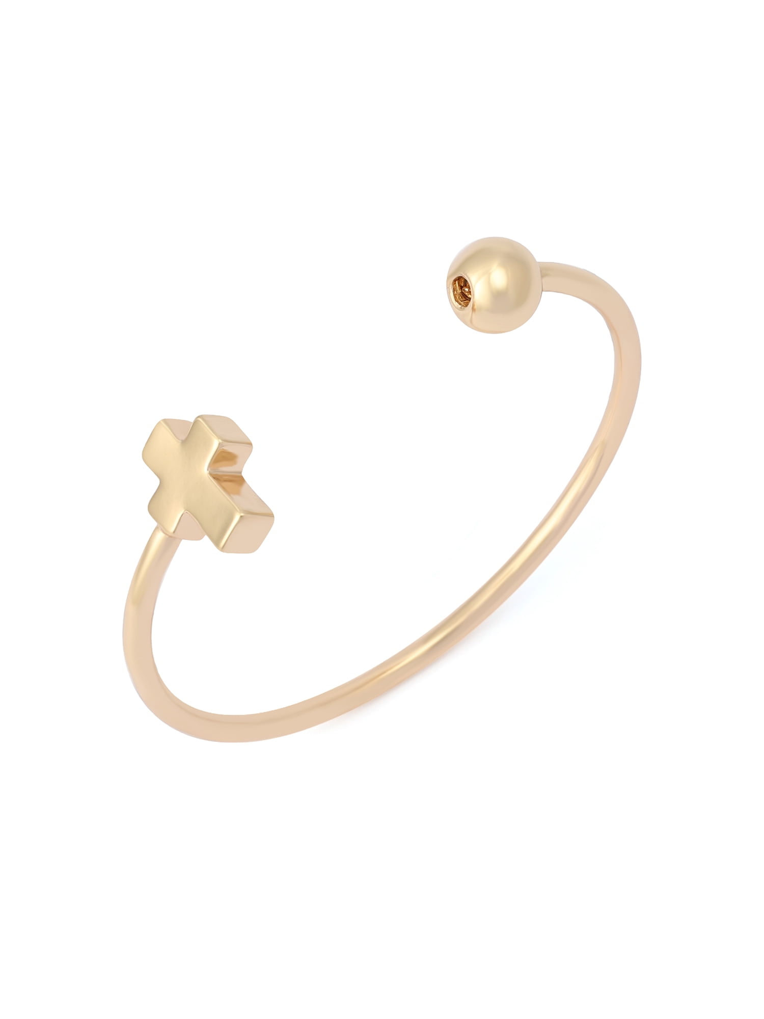Madden NYC Women's Fashion Gold-Tone Cross Cuff Bracelet