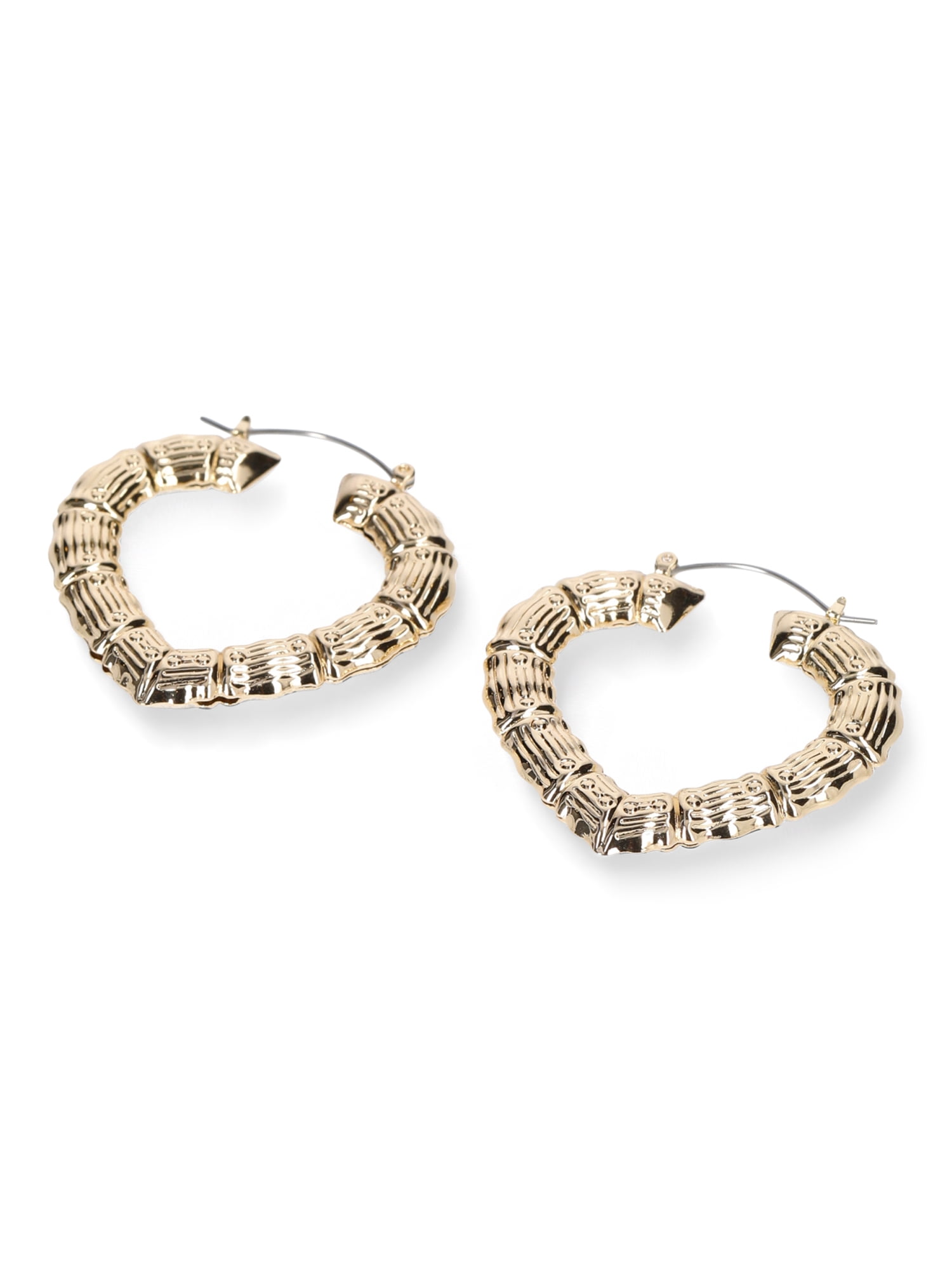 Madden NYC Women's Fashion Gold Tone Heart Hoop Earrings