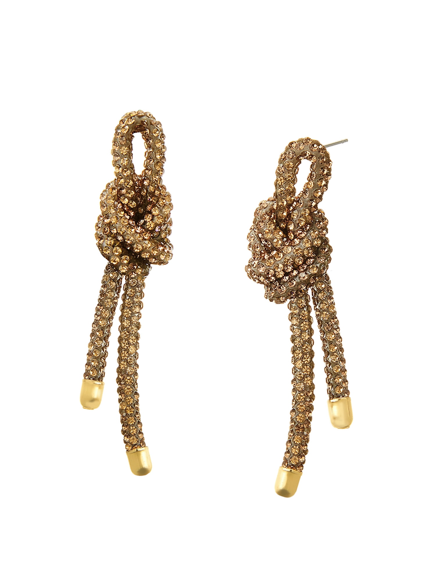 Madden NYC Women's Fashion Gold-Tone Knot Mesh Hoop Earrings