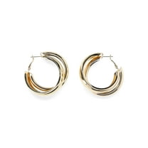 Madden NYC Women's Fashion Gold Tone Layered Hoop Earrings