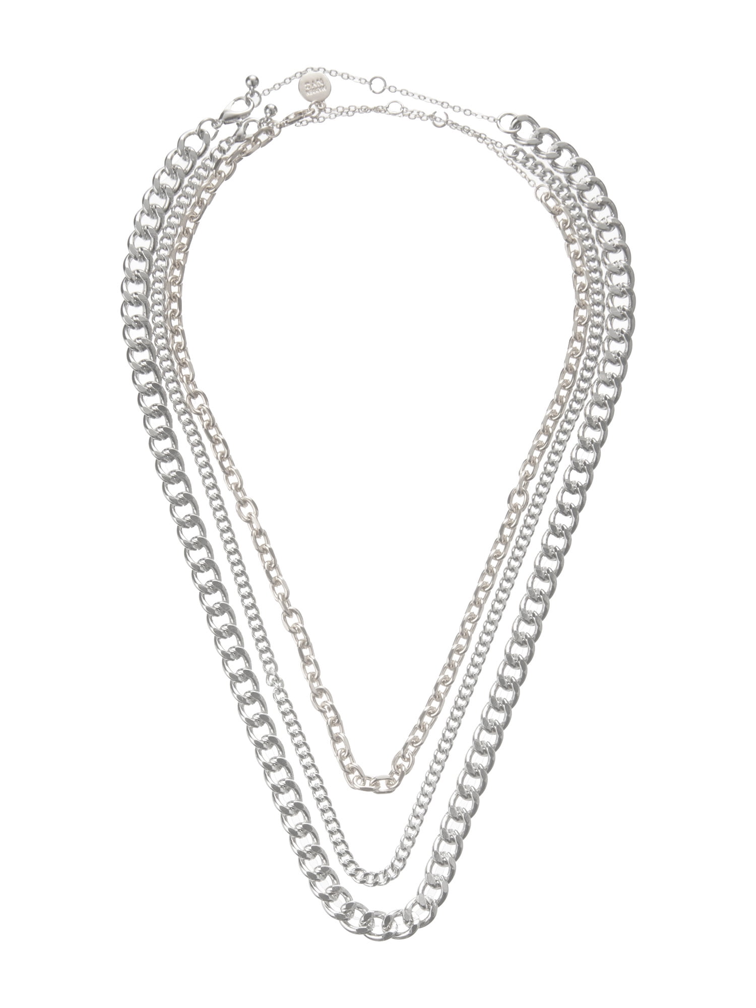 Madden NYC Women's Fashion Rhodium Mixed Chain 3-Piece Necklace Set