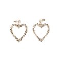 thumbnail image 1 of Madden NYC Women's Fashion Gold Tone Mixed Gem Heart Drop Earrings, 1 of 3