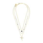 MADDEN NYC Women's Fashion Gold-Tone Romantic Bow Pearl Strand Necklace 3-Piece Set