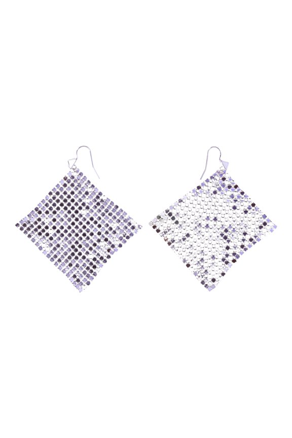 Women's Fashion Lavender Chainmail Chandelier Earrings