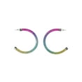 thumbnail image 1 of Madden NYC Women's Fashion Rainbow Pavé Tube Hoop Earrings, 1 of 3