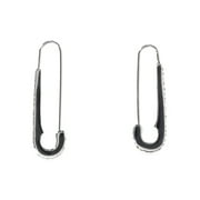 Madden NYC Women's Fashion Rhodium Safety Pin Hoop Earrings