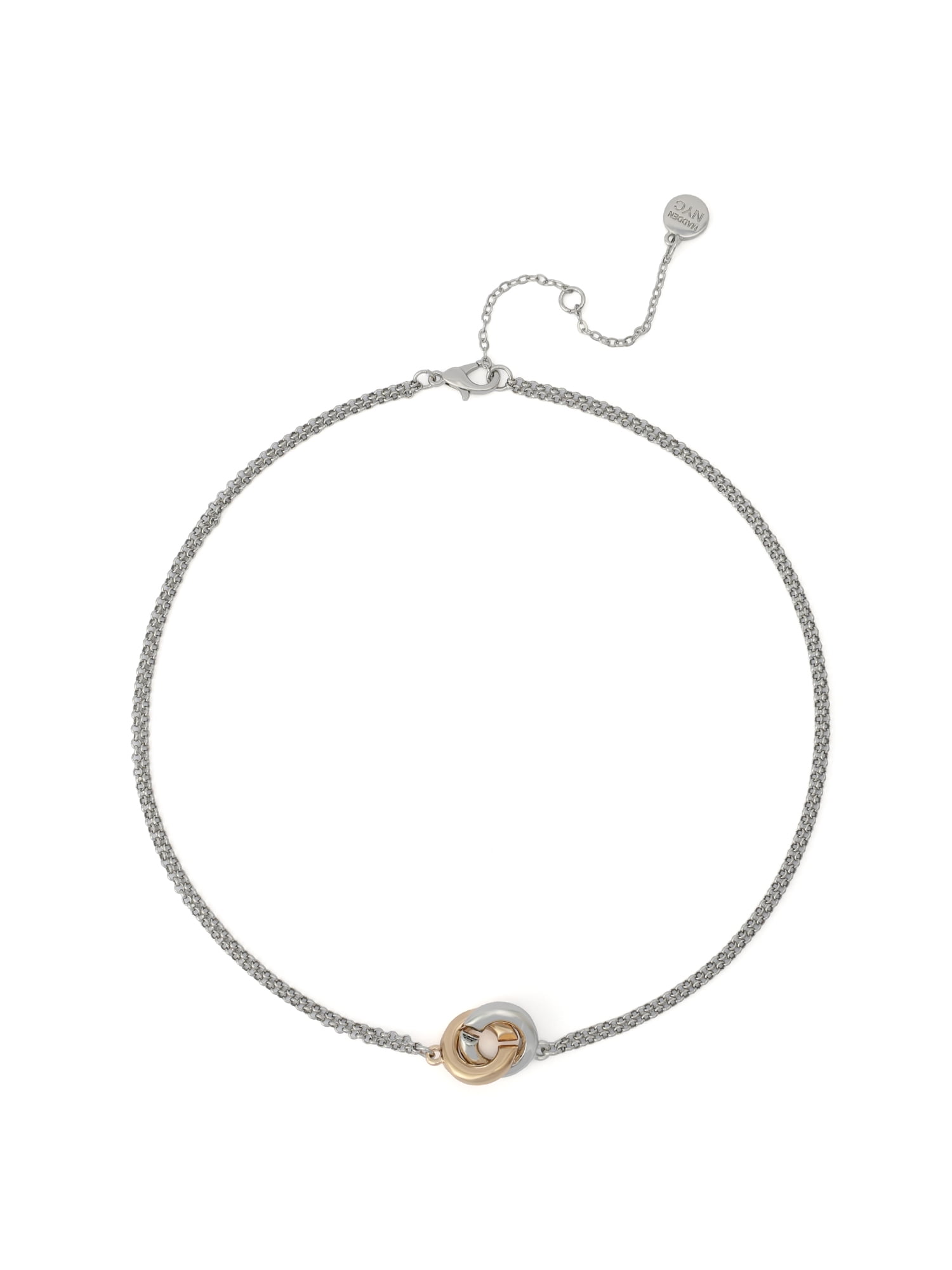Madden NYC Women's Fashion Two-tone Interlocking Ring Pendant Necklace ...