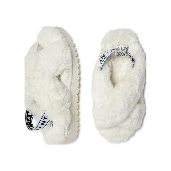 Madden NYC Women’s Faux Fur Crossband Platform Shoes