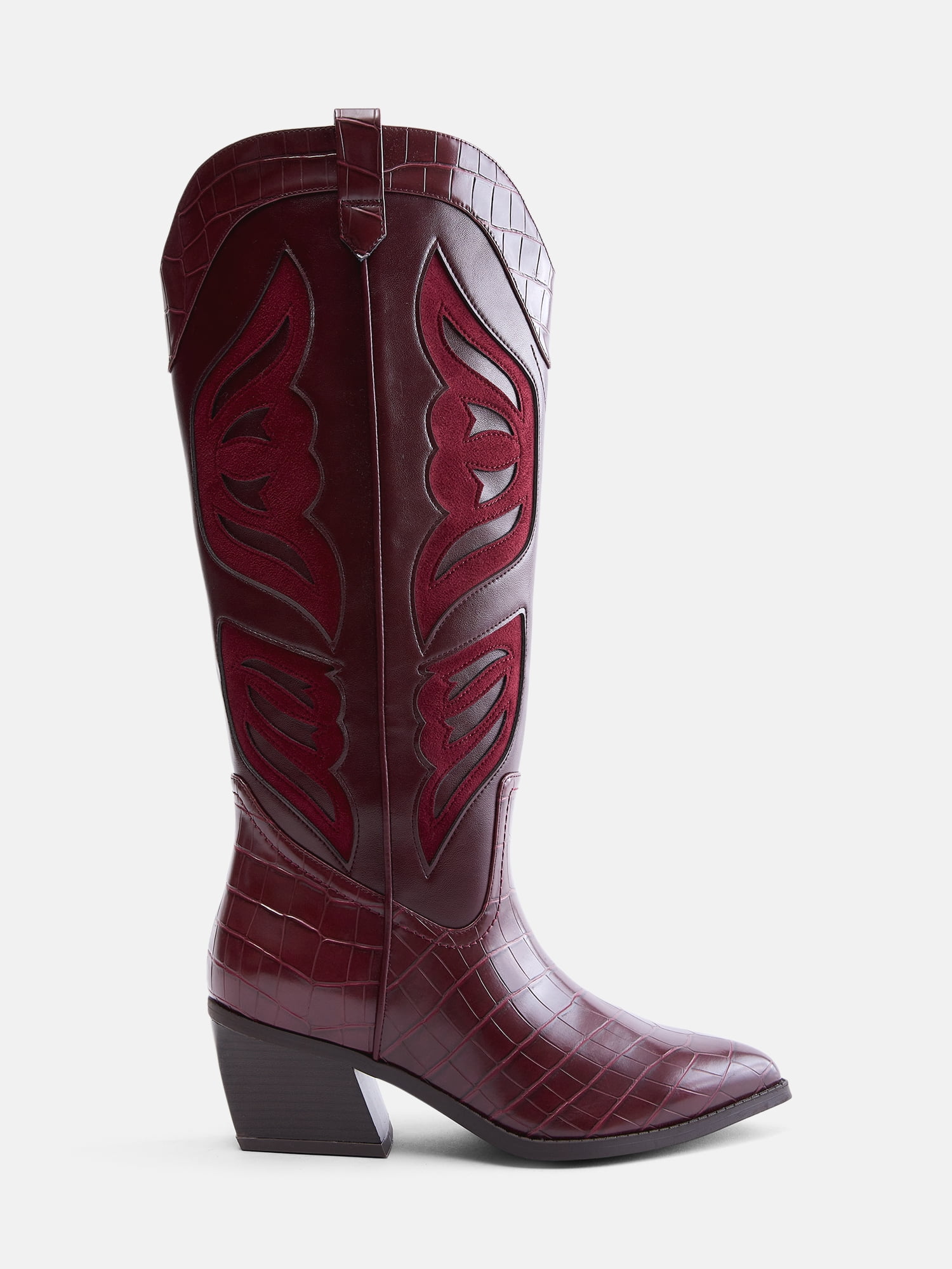 Women's Faux Leather Croco Butterfly Boots