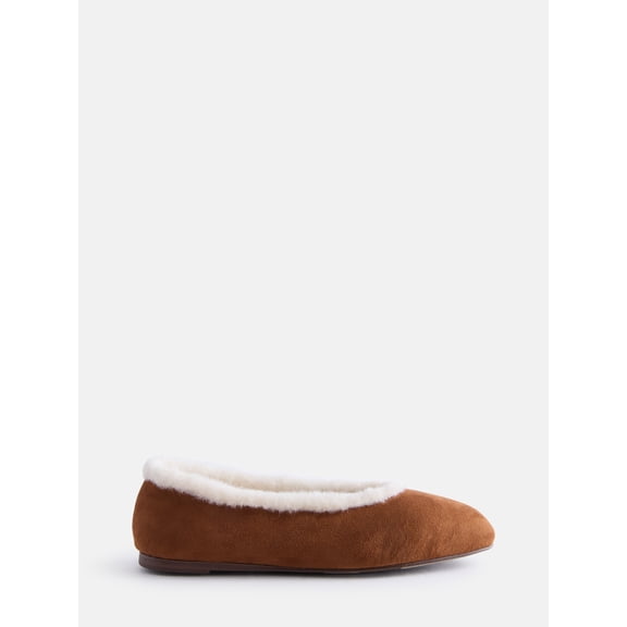 Madden NYC Women's Faux Sherpa Lined Ballet Flats