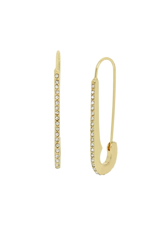 Women's Gold Tone Punk Safety Pin Earrings