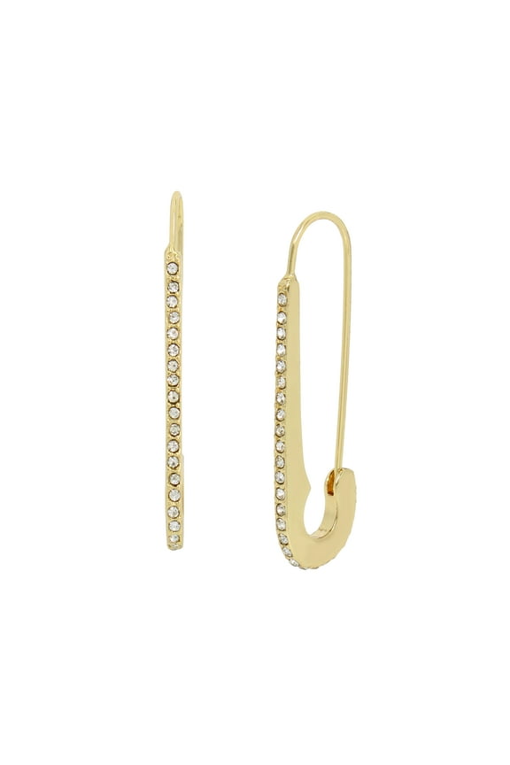 Women's Gold Tone Punk Safety Pin Earrings