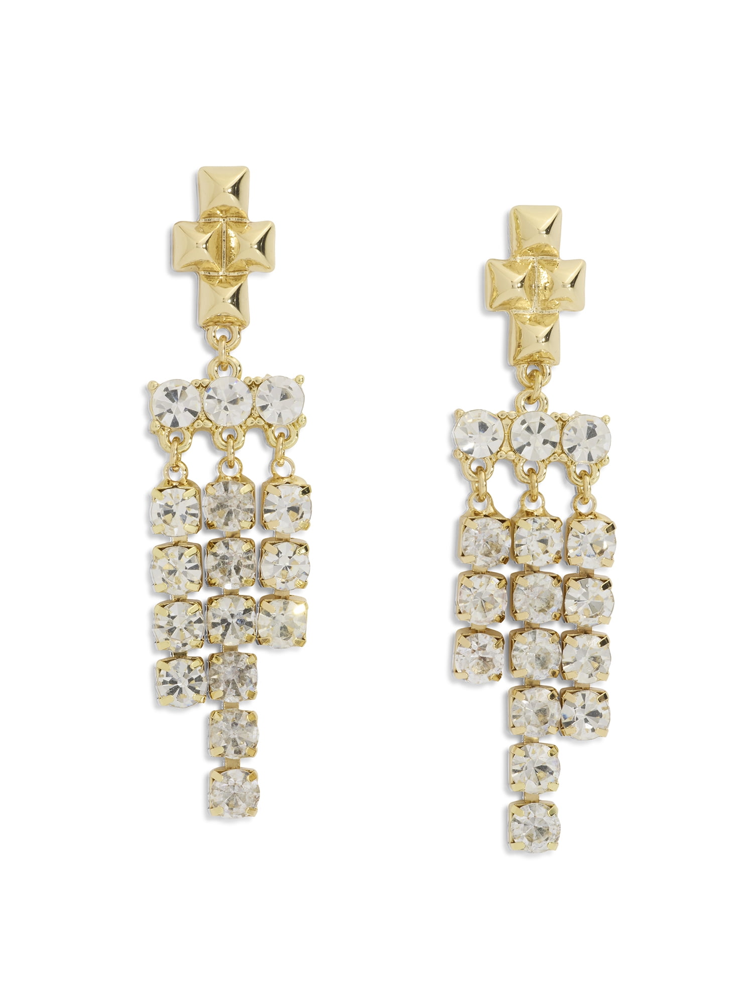 Madden NYC Women's Gold Tone Western Stone Chandelier Earrings