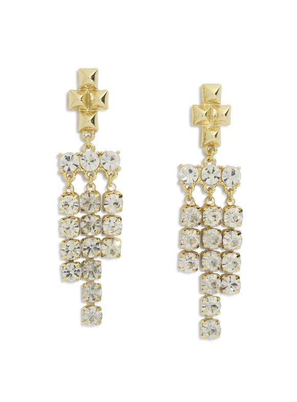 Women's Gold Tone Western Stone Chandelier Earrings