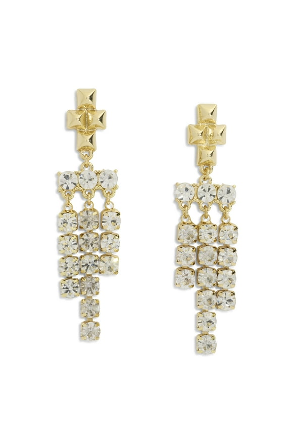 Women's Gold Tone Western Stone Chandelier Earrings