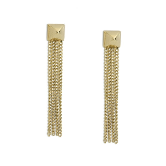 Madden NYC Women's Gold Tone Western Stud Fringe Drop Earrings