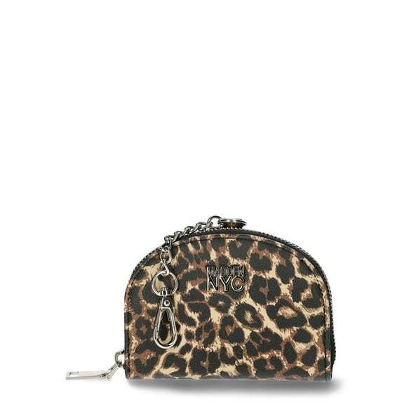 Madden NYC Women's Half Moon Wallet, Cheetah